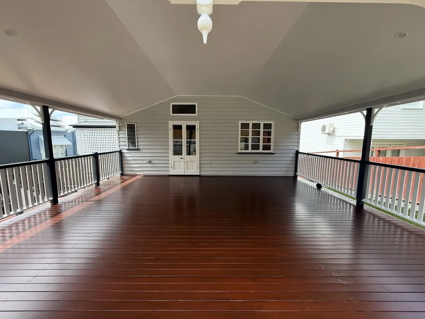 Verandah deck and weatherboard walls