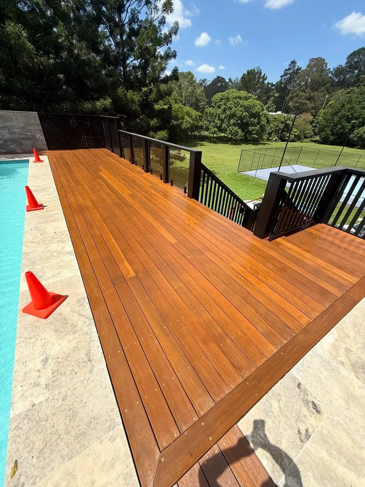 Hardwood pool deck oiling, Chapel Hill, photo 4