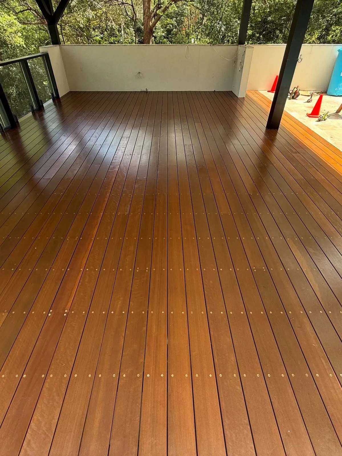 Hardwood pool deck oiling, Chapel Hill, photo 6